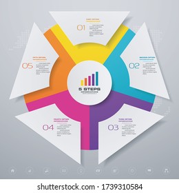 5 steps simple&editable process chart infographics element. EPS 10.