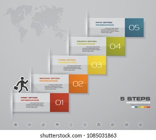 
5 Steps staircase Infographic element for presentation. EPS 10.