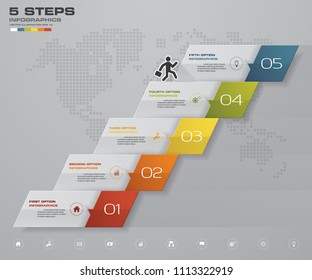 5 Steps staircase Infographic element for presentation. EPS 10.