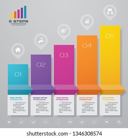 5 steps staircase Infographic element for presentation. EPS 10.	