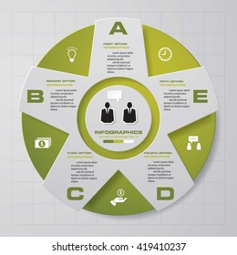 5 steps in star shape infographics design. Vector. template/graphic or website layout.