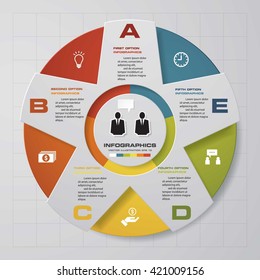 5 steps in star shape infographics design. Vector. template/graphic or website layout.