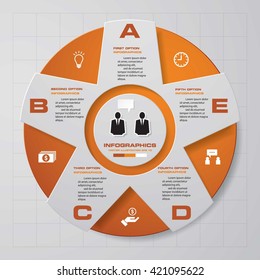 5 steps in star shape infographics design. Vector. template/graphic or website layout.