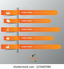 5 Steps to starting a business template. Businessman walking up an arrow,Infographic template for business, education, web design, banners, brochures, flyers, diagram, workflow, timeline. Vector illus