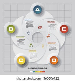 5 Steps template/graphic or website layout on the stage. Vector Illustration.