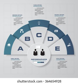 5 Steps template/graphic or website layout on the stage. Vector Illustration.