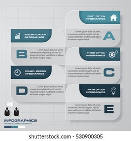 5 Steps template/graphic or website layout. Simple&Editable Vector Background.