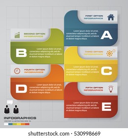 5 Steps template/graphic or website layout. Simple&Editable Vector Background.