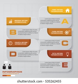 5 Steps template/graphic or website layout. Simple&Editable Vector Background.