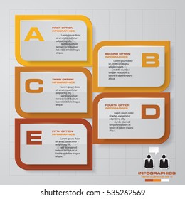 5 Steps template/graphic or website layout. Simple&Editable Vector Background.