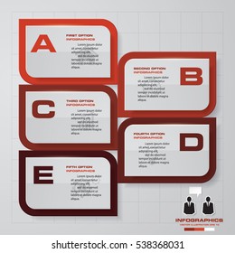 5 Steps template/graphic or website layout. Simple&Editable Vector Background.