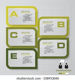 5 Steps template/graphic or website layout. Simple&Editable Vector Background.