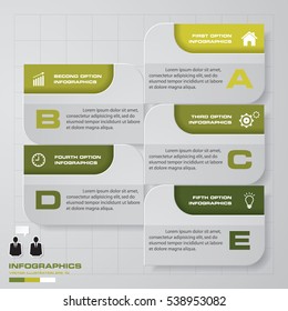 5 Steps template/graphic or website layout. Simple&Editable Vector Background.