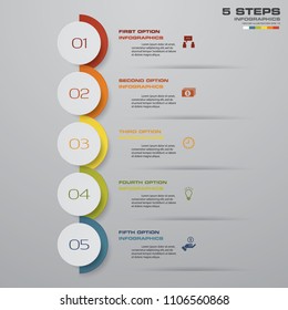 5 steps Timeline arrow infographic element. 5 steps infographic, vector banner can be used for workflow layout, diagram,presentation, education or any number option. EPS10.
