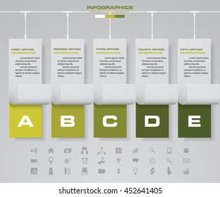 5 steps timeline infographic for business design. EPS10.