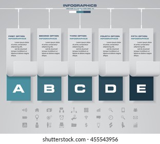 5 steps timeline infographic for business design. EPS10.