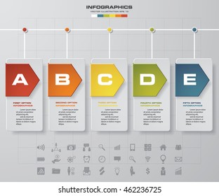 5 steps timeline infographic for business design. EPS10.