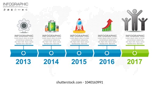 5 steps timeline infographic design vector and icons can be used for workflow layout, diagram, report, web design. Business concept with options, steps or processes.