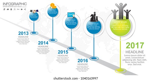 5 steps timeline infographic design vector and icons can be used for workflow layout, diagram, report, web design. Business concept with options, steps or processes.