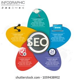 5 Steps timeline infographic design vector and icons can be used for workflow layout, diagram, report, web design. Business concept with options, steps or processes.