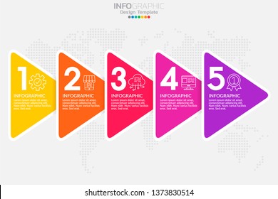 5 Steps timeline infographic design vector and icons can be used for workflow layout, diagram, report, web design.