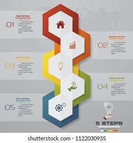 5 steps Timeline infographic element. vector banner can be used for workflow layout, diagram,presentation. EPS10.