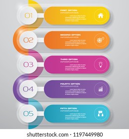 5 steps timeline  infographic element. vector banner can be used for workflow layout, diagram,presentation, education or any number option. EPS10.