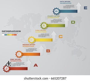 5 steps Timeline infographic element. can be used for workflow layout, diagram,presentation, education or any number option. EPS10.