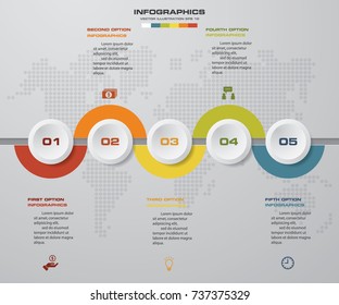 5 steps Timeline infographic element. 5 steps infographics element. EPS10.