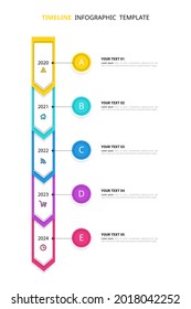 5 Steps Timeline Infographic template with flat design.