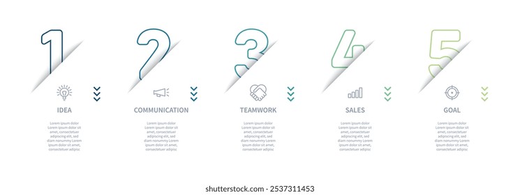 5 steps timeline infographic template