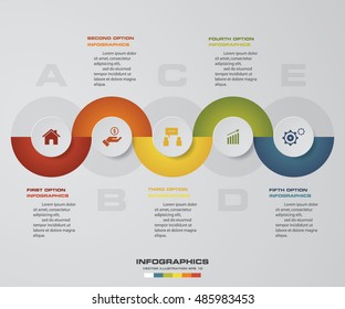 5 steps Timeline Infographic, Vector design template