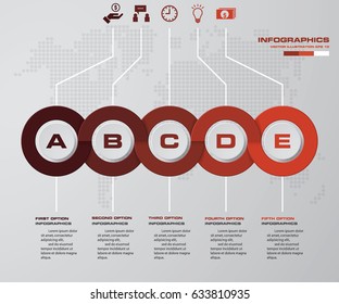 5 steps Timeline Infographic, Vector design template