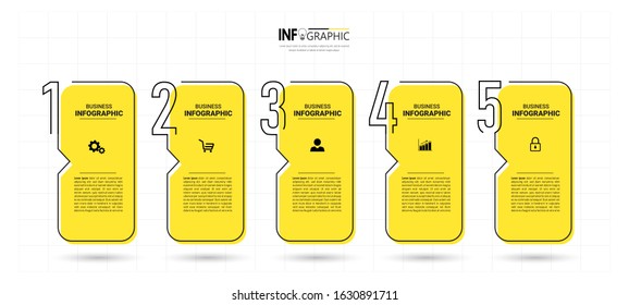 5 Steps Timeline Infographics design template. 