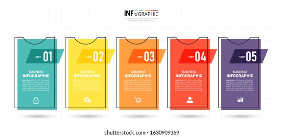 5 Steps Timeline Infographics design template. 