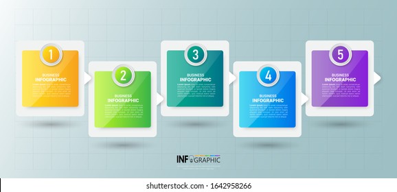 5 Steps Timeline Infographics design template. 