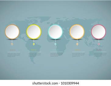 5 Steps Timeline. Modern Business Infographics.Label, Concept, Layout Vector Design