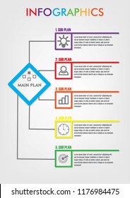 5 Steps Timeline. Modern Business Infographics. Label, Concept, Layout Vector Design