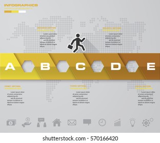 5 steps timeline template/graphic or website layout. EPS10.