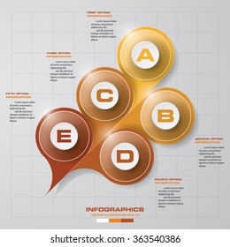 5 steps vector circle arrows for infographic. Template for diagram. EPS10