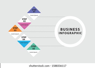 5 steps of the vector info graphic with tab for your text and minimal style icons -minimal presentation vector info graphic wallpaper style