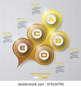 5 steps vector for infographic. Template for diagram. EPS10
