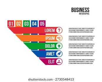 5 Schritte Workflow, Infografik zur Geschäftsstrategie, Fortschrittsvisualisierung, Schritte zum Erfolgsdiagramm, Präsentationsvorlage