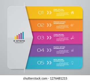 5 steps&color chart infographics element for presentation. EPS 10.