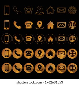 5 Style Contact Icons Pack 5 Stock Vector (Royalty Free) 1762681553 ...