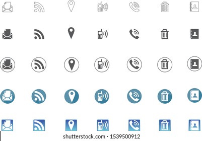 5 Style Contact information Icon in Vector Format , all are 35 icons
