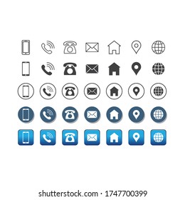 5 Style Contact information Icon in Vector Format EPS 10 , all are 35 icons