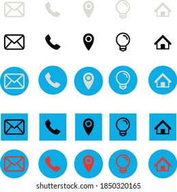 5 style icons in vector format, symbols