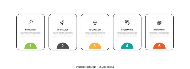 5 elemento infográfico vetor do modelo de tabela 