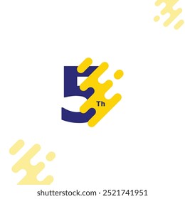 5. Jahrestag Feier Moderne Zahl Sammlung Design Vektorgrafik
